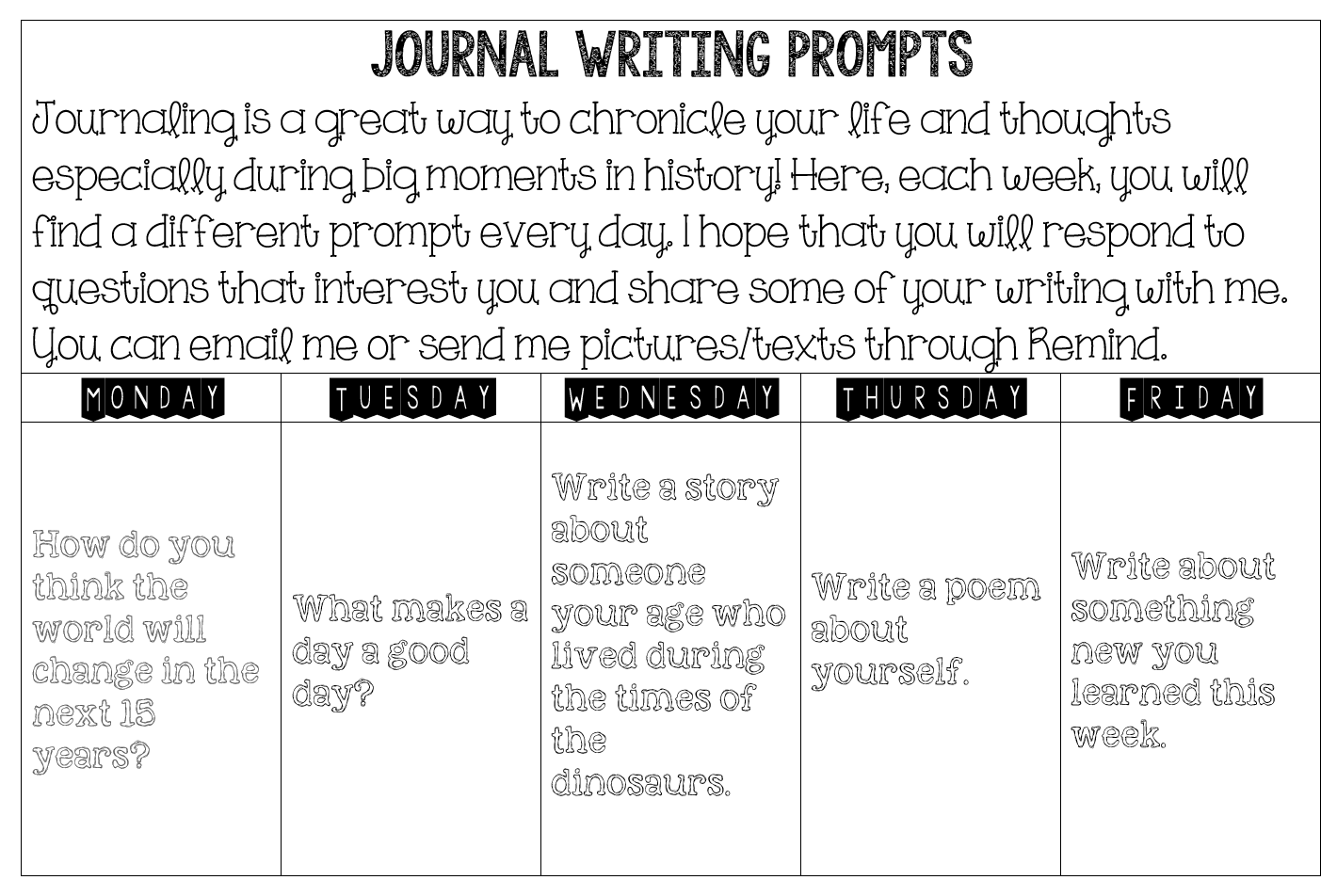 Journal prompts 